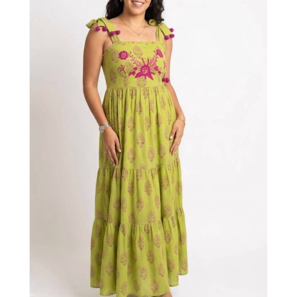 NEW LAYERZ CLOTHING addison maxi dress in chartreuse